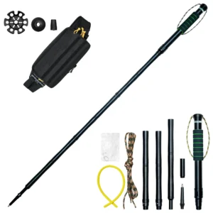 Hiking Stick, Aluminum Walking Stick, Adjustable Trekking Pole - Black